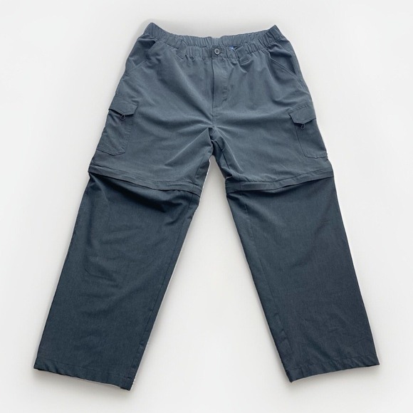 Reel Legends Pants Mens XL(40/42) Gray Convertible Cargo Fishing Hiking Zip Off - Picture 1 of 13